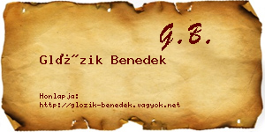 Glózik Benedek névjegykártya